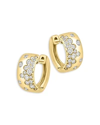 Bloomingdale's Fine Collection Scattered Diamond Huggie Hoop Earrings