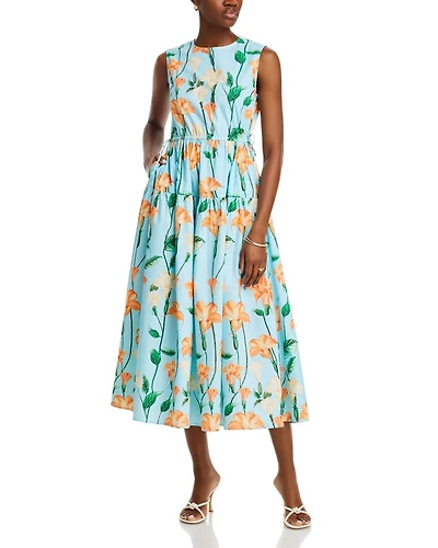 Printed Cotton A Line Dress