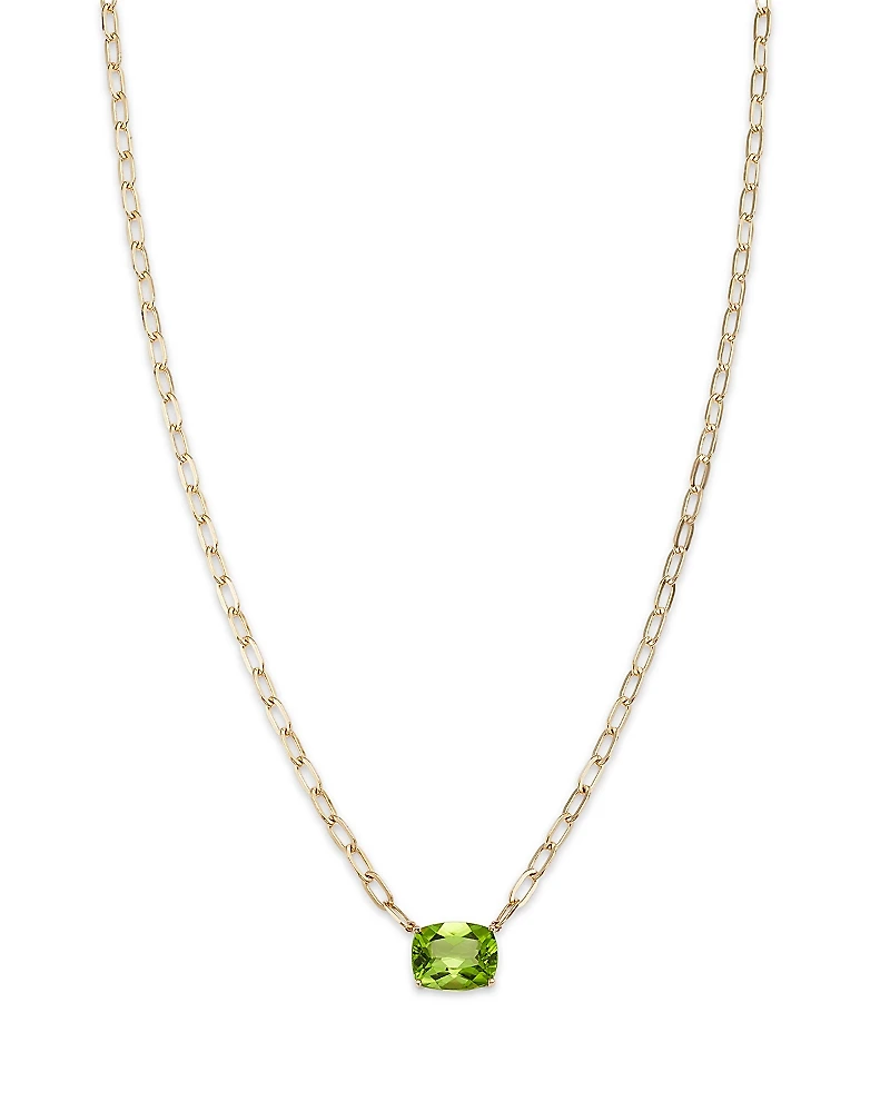 Bloomingdale's Fine Collection Peridot Solitaire Pendant Necklace