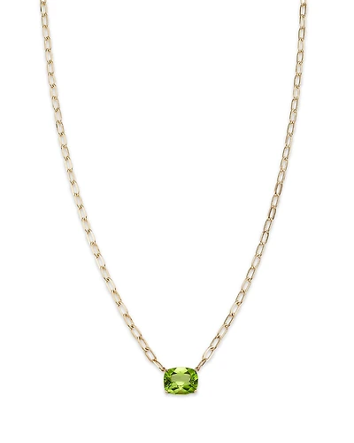 Bloomingdale's Fine Collection Peridot Solitaire Pendant Necklace
