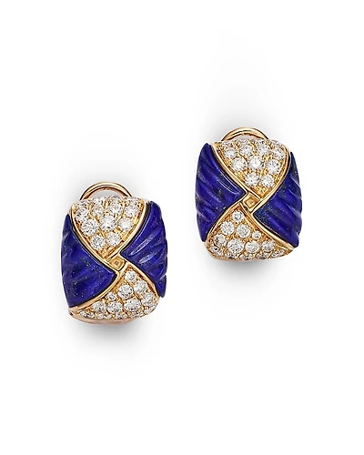 Bloomingdale's Fine Collection Lapis & Diamond Statement Earrings
