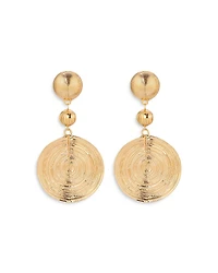 Ettika Textured Double Disc Drop Earrings