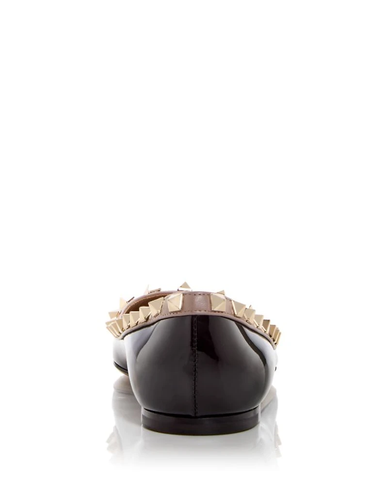 Women's Rockstud Pointed Toe Ballet Flats