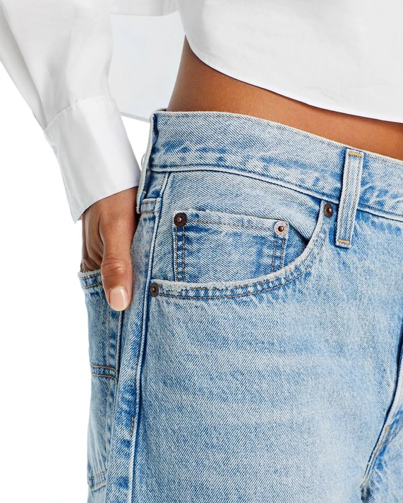 Baggy Dad High Rise Straight Jeans Fan Flare
