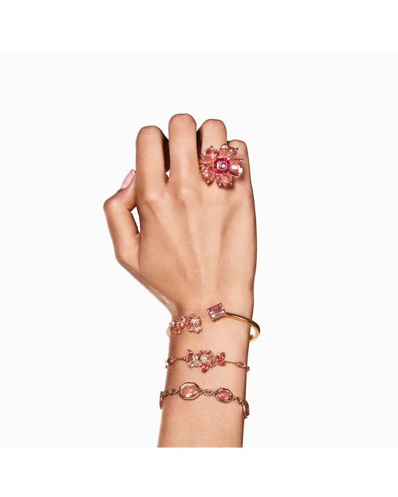 Gema Sakura Crystal Mixed Cut Bangle Bracelet
