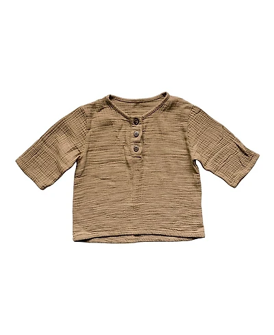The Simple Folk Unisex Muslin Henley - Little Kid