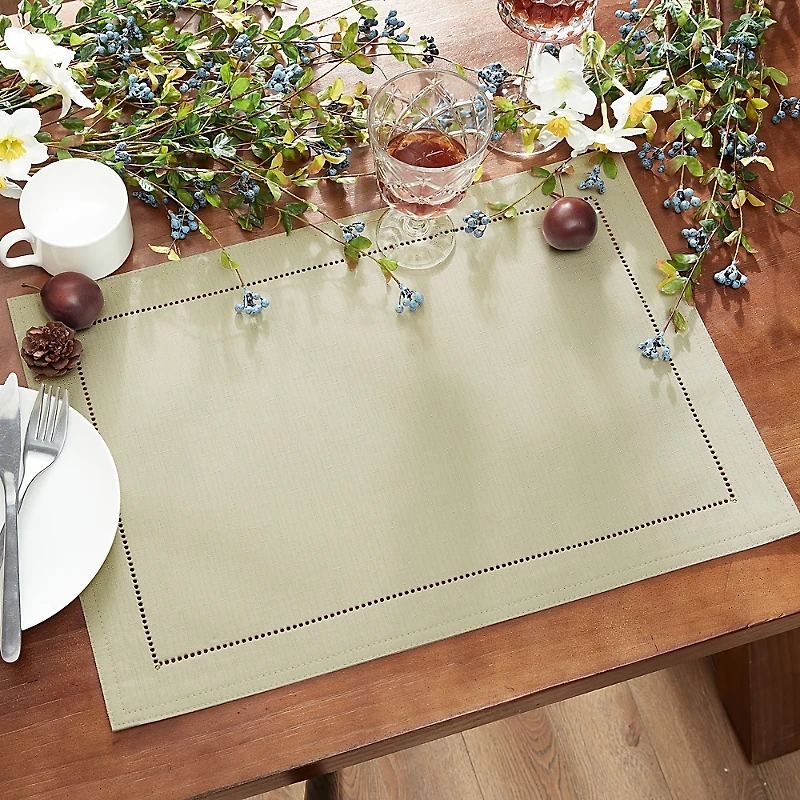 Elrene Home Fashions Alison Hemstitch Placemat, Set of 4