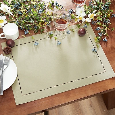 Elrene Home Fashions Alison Hemstitch Placemat, Set of 4