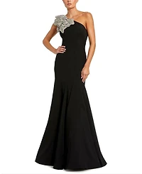 One Shoulder Flower Detailed Gown
