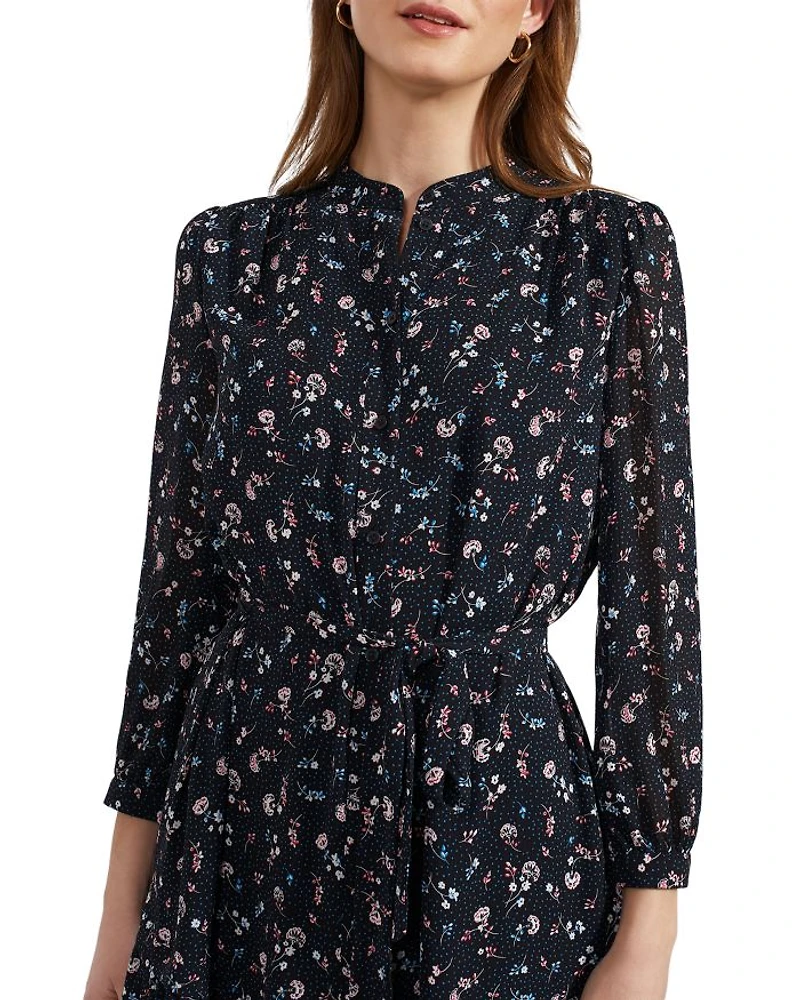 Pearl Printed Tie Waist Dress
