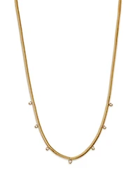 14k Yellow Gold Graduated Diamond Snake Chain Necklace, 16"