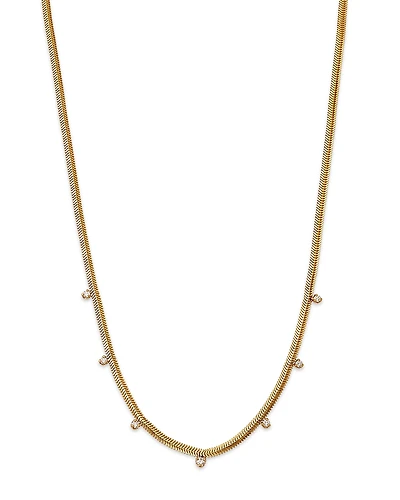 Zoe Chicco 14k Yellow Gold Graduated Diamond Snake Chain Necklace, 16