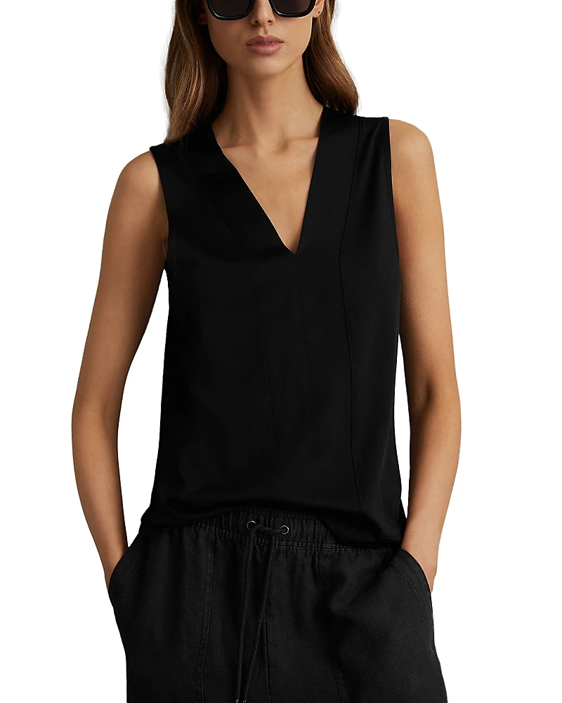 Reiss Mira Sleeveless V Neck Top