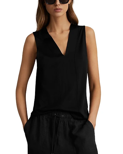 Reiss Mira Sleeveless V Neck Top