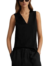 Reiss Mira Sleeveless V Neck Top
