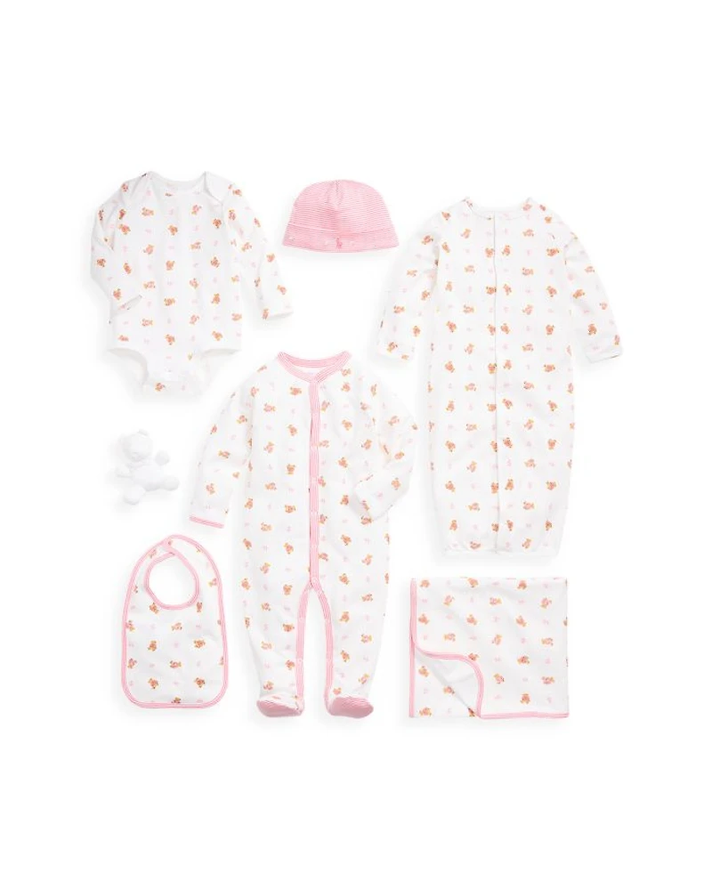 Girls' Polo Bear Cotton 7 Piece Gift Set - Baby