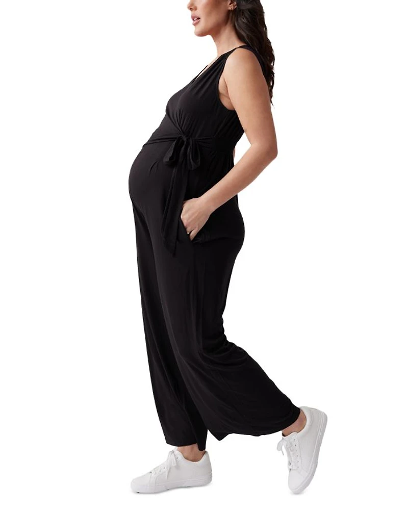 Maternity Sleeveless Knit Jumpsuit