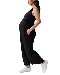 Maternity Sleeveless Knit Jumpsuit