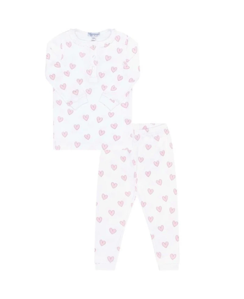 Girls' Pink Heart Print Pajama