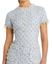 Cap Sleeve Floral Button Detail Shift Dress