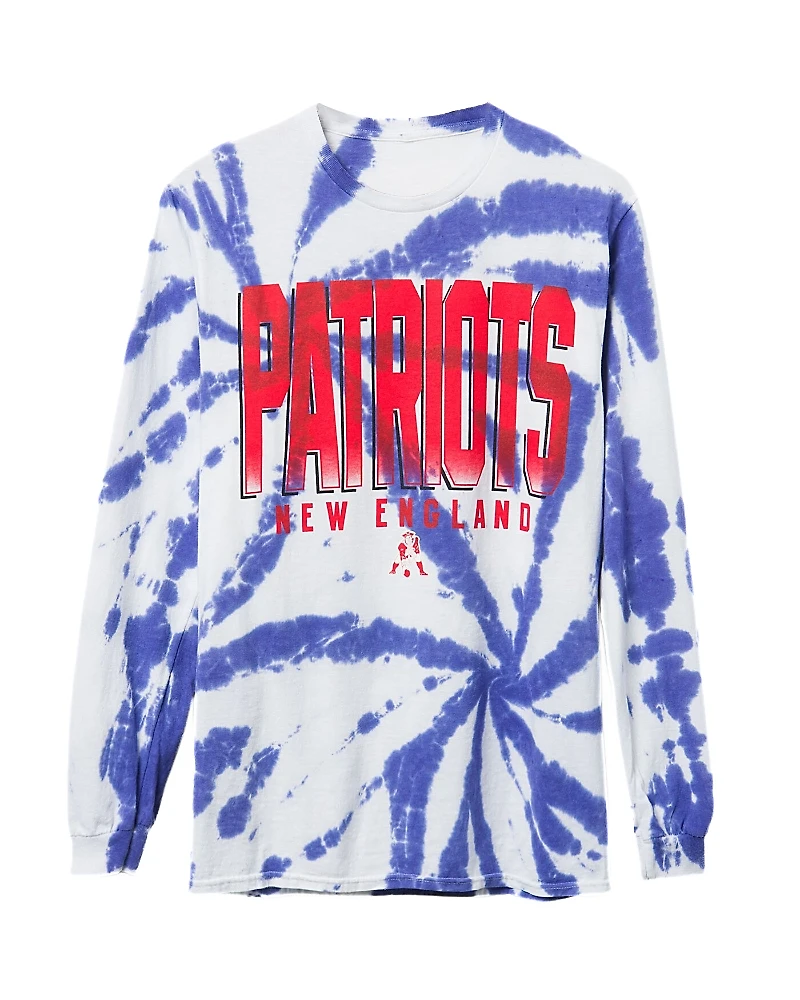 Junk Food Clothing Unisex Nfl New England Patriots Game Time Tie Dye Long Sleeve