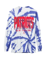 Junk Food Clothing Unisex Nfl New England Patriots Game Time Tie Dye Long Sleeve