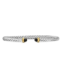 David Yurman Sterling Silver & 14K Yellow Gold Cable Flex Onyx Bracelet