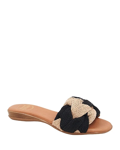 Andre Assous Women's Nahala Slip On Woven Slide Sandals