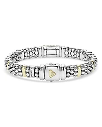 Lagos Caviar Oval Rope Bracelet with 18 Kt. Stations and Diamonds