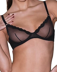 Fleur du Mal Sheer Tulle Underwire Demi Bra