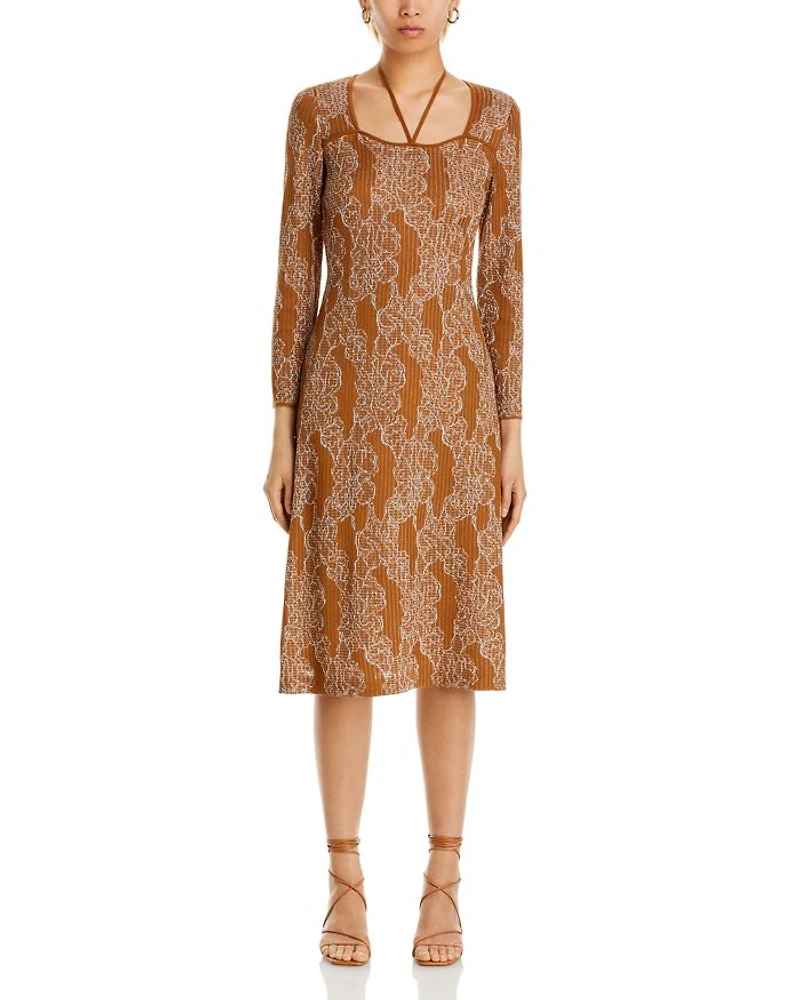 Metallic Jacquard Dress