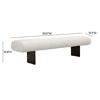 Karol Performance Vegan Leather Bench in Cream