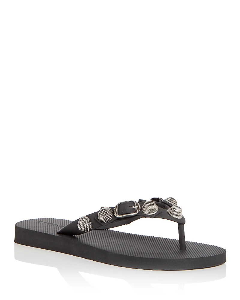 Balenciaga Women's Cagole Stud Flip Flop Sandals