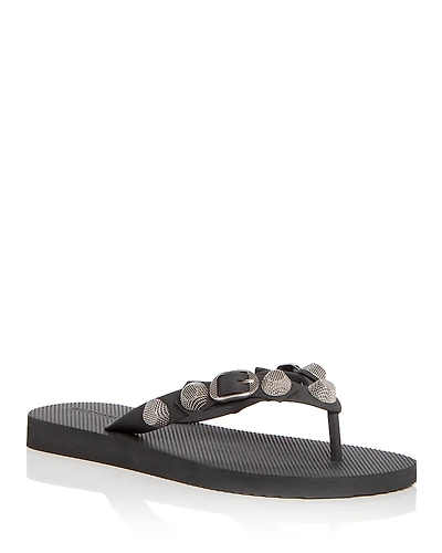 Balenciaga Women's Cagole Stud Flip Flop Sandals