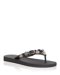 Balenciaga Women's Cagole Stud Flip Flop Sandals