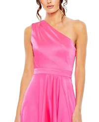 One Shoulder High Low A Line Gown