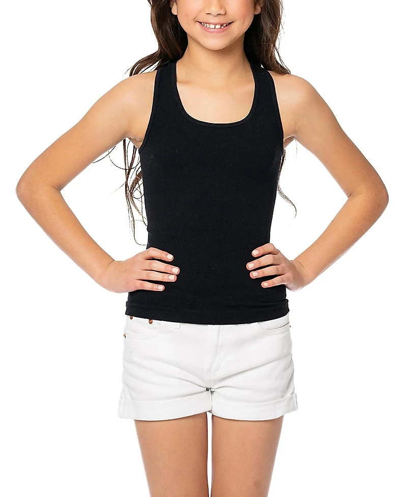 Malibu Sugar Girls' Ribbed Racer Back Tank Top