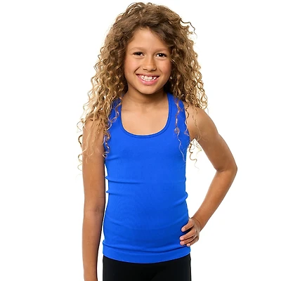 Malibu Sugar Girls' Ribbed Racer Back Tank Top