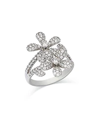 Bloomingdale's Fine Collection Diamond Pave Double Flower Ring