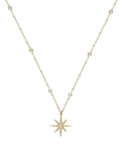 Ettika Cubic Zirconia Starburst Pendant Necklace, 21.5-26.5