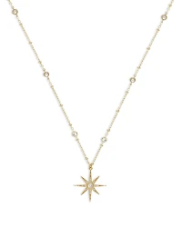 Ettika Cubic Zirconia Starburst Pendant Necklace, 21.5-26.5