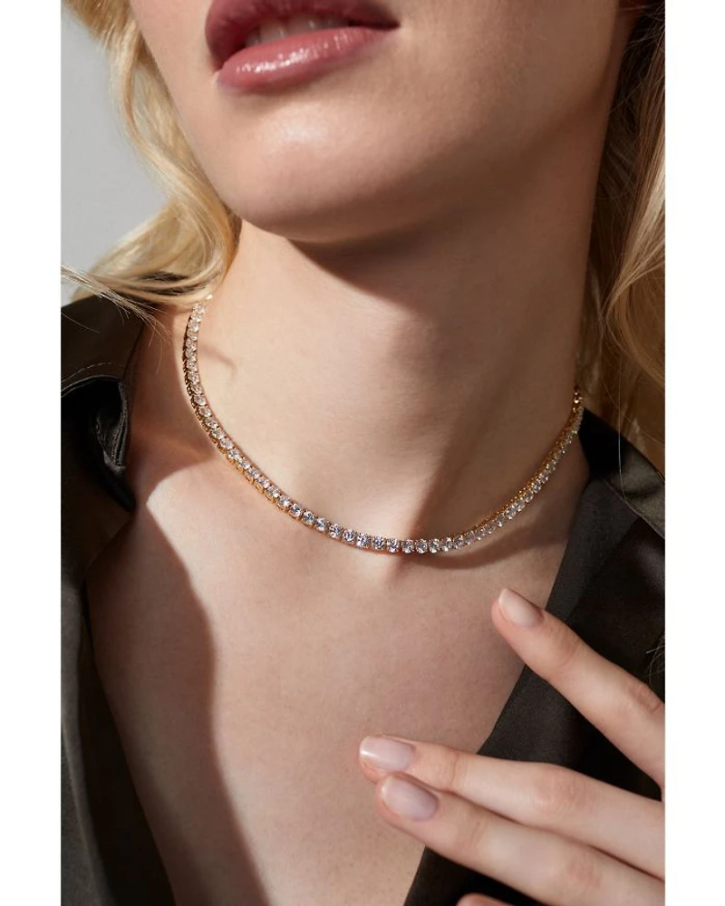 4mm Cubic Zirconia Tennis Necklace, 16"