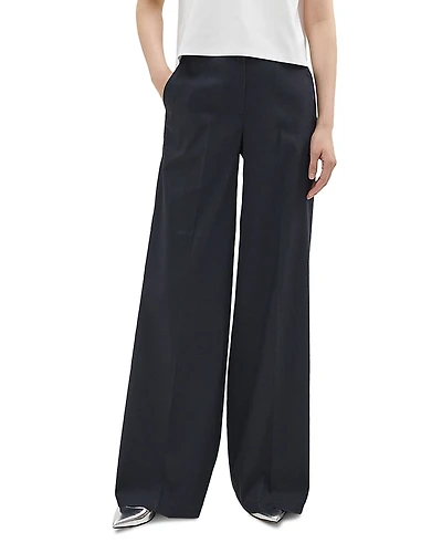 Theory High Waist Wide Leg Trousers