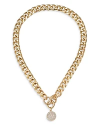 Crystal Disc Charm Chain Necklace, 18"