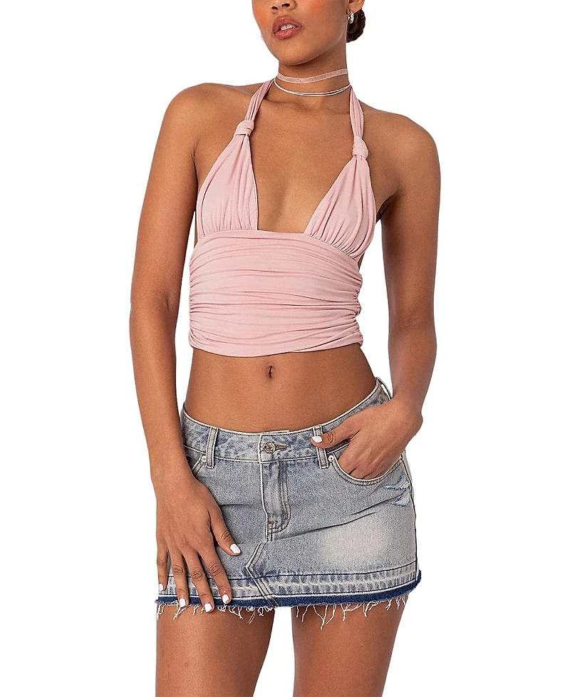 Edikted Lillie Knotted Halter Top