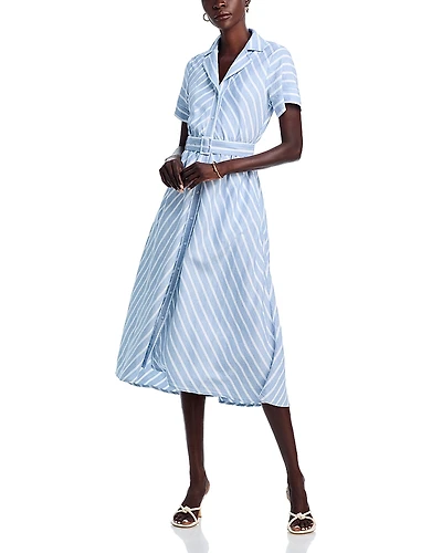 T Tahari Short Sleeve Midi Shirt Dress