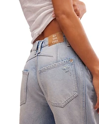 We The Free Good Luck Mid Rise Barrel Jeans Ultra Light Beam