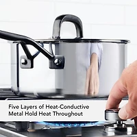 5 Ply Stainless Steel 1.5 Qt Saucepan and Lid