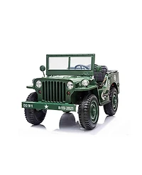 Freddo Unisex Willy Army Truck 24V 3-Seater Ride on Car - Ages 3 Years Plus