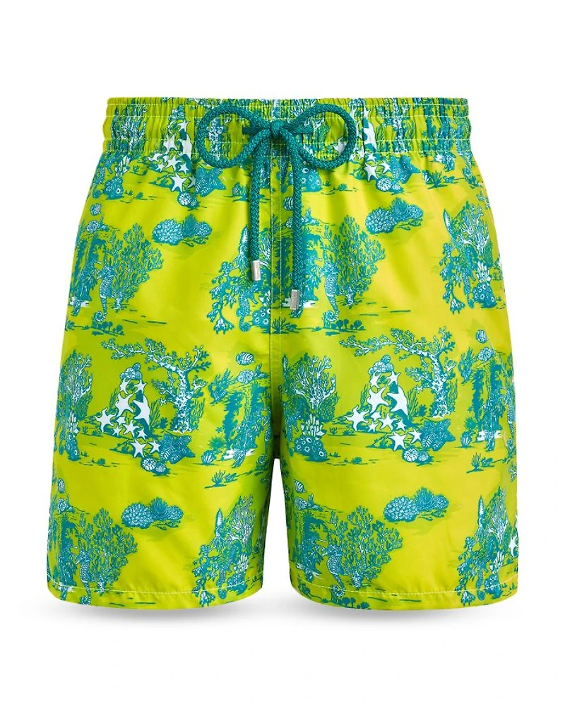 Moorea Deep Sea Toile De Jouy Print 6" Swim Trunks